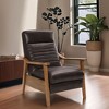 GDFStudio Leopold Modern 41.5" Wood and Faux Leather Upholstered Push Back Recliner - 2 of 4