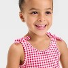 Toddler Girl's Gingham One Piece Swimsuit - Cat & Jack™ Red - 3 of 3