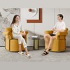 KWPZQEB 360¡ã Swivel Accent Chair, Modern Round Swivel Barrel Chairs with Metal Legs, Upholstered Sofa Arm Chairs for Bedroom, Reading, Office - 4 of 4