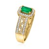 Ross-Simons 0.40 Carat Emerald and .22 ct. t.w. Diamond Halo Ring in 14kt Yellow Gold Size 7 - 3 of 4