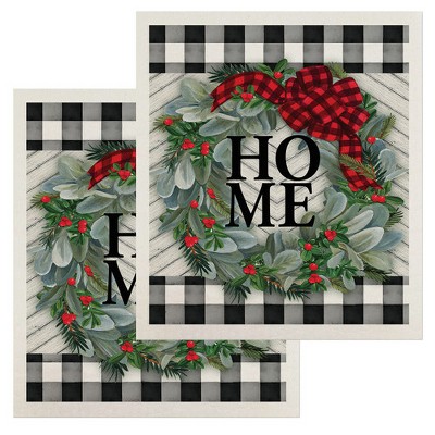 Briarwood Lane Winter Wreath Swedish Dishcloth (2-pack)