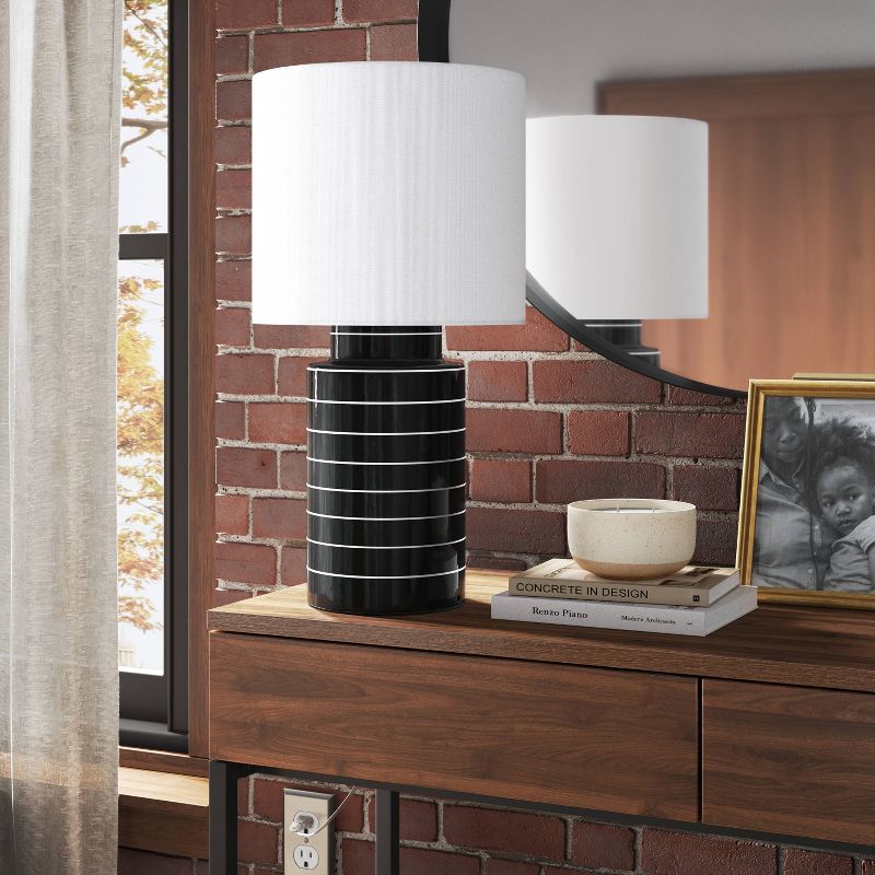Glossy Table Lamp Navy and White (Includes LED Light Bulb) - Threshold&#8482;, 4 of 6