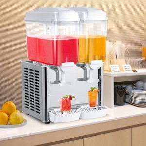 ROVSUN Commercial Beverage Dispenser, 2 x 4.8 Gal 3 x 4.8 Gal Juice Dispenser with Large Capacity Tank, Stainless Steel Made High Efficiency - 1 of 4