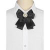 Elerevyo Women's Ribbon Brooch Necktie Pin Bow Tie with Pearl - 4 of 4