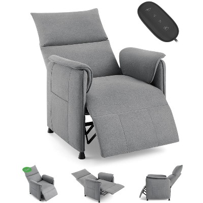 Electric Recliner Chair - Power Adjustable Fabric Recliner with Remote (Grey)