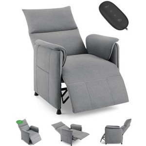 Electric Recliner Chair - Power Adjustable Fabric Recliner with Remote (Grey) - 1 of 4