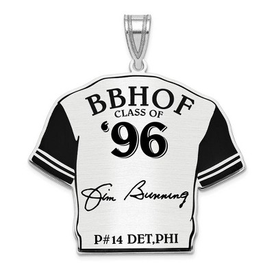 Black Bow Jewelry Sterling Silver Jim Bunning Signature Enamel Jersey Pendant