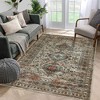Machine Washable Area Rug Vintage Persian Distressed Area Rug Boho Throw Carpet, 5'x7' Taupe - 2 of 4