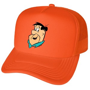 The Flintstones Fred Headshot Foam Trucker Cap Orange - 1 of 4