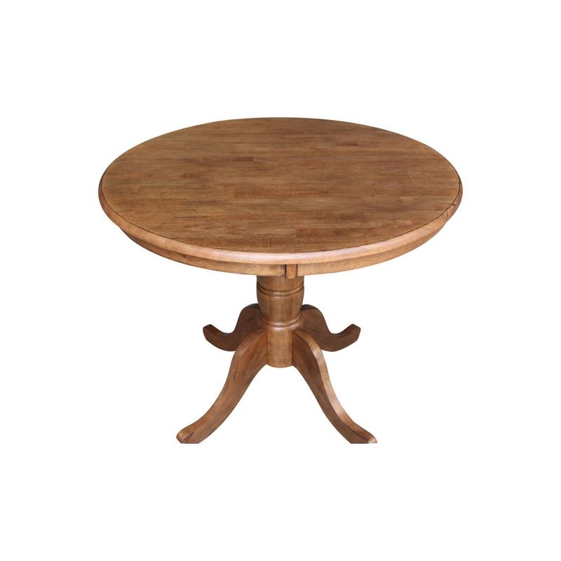 29.1&#34; Dining Tables Round Top Carson Pedestal Distressed Oak - International Concepts, 5 of 9