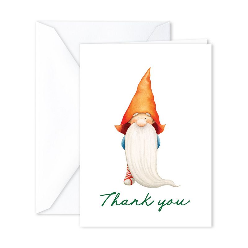 Paper Frenzy Gnomes Thank You Note Card Collection 25 pack with White Envelopes, 5 of 7