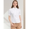 Allegra K Women's Puff Short Sleeve Collared Cotton Office Button Down Shirt - 3 of 4