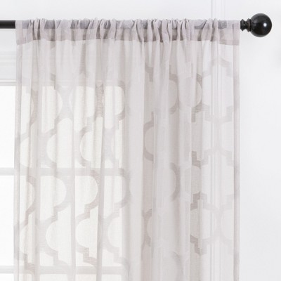 Taupe Sheer Polyester Rod Pocket Window Curtains, 52x84 Inches