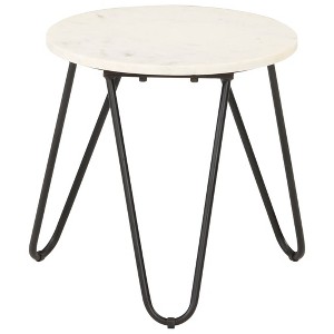 vidaXL Side Table White and Black - 1 of 4