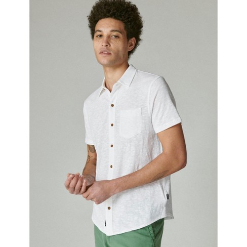 Lucky Brand Linen Short Sleeve Button Up Shirt - Men's Clothing