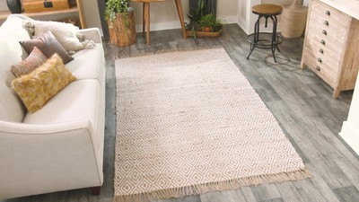 Natural Brown Rectangular Braided Jute Area Rug