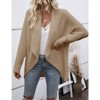 Coolmee Women's Casual Lapel Cardigan Long Sleeve Open Front Irregular Hem Soft Knitted Sweater Coat - 2 of 4