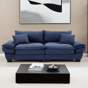 Corduroy Deep Seat Sofa Sleeper Couch Loveseat with 23-Inch Seat Depth and Pillows - Leovsnove - 1 of 4