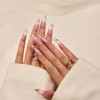 YEVYO Press On Nails Long - French Rhinestone Square Bling Glossy for Women and Girls On Fake Nails - Clear - 10 Pcs - 4 of 4