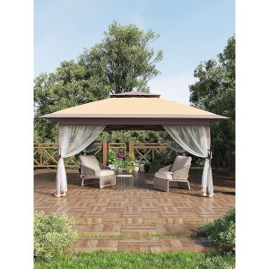 13 ft x 13 ft Patio Outdoor Gazebo with Mosquito Netting, Accommodates 10 people for Party, Wedding, Outdoor Dining - 1 of 4