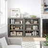 Tier Bookcase, Farmhouse Book Shelf with Storage Open Display Bookshelves - 3 of 4