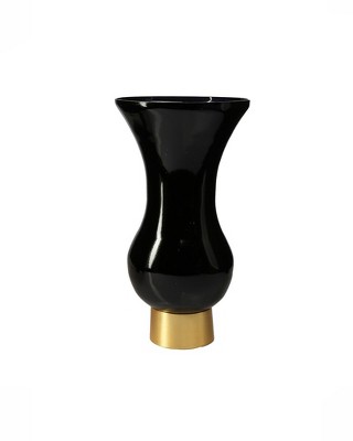 Classic Touch Black S-shaped Glass Vase With Gold Base : Target