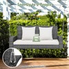Costway 2-Person Patio PE Wicker Hanging Porch Swing Bench Chair with Cushion - 4 of 4