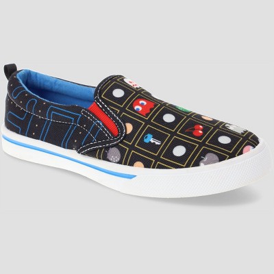 High-top canvas sneakers for men with a hot Pac Man-inspired pattern