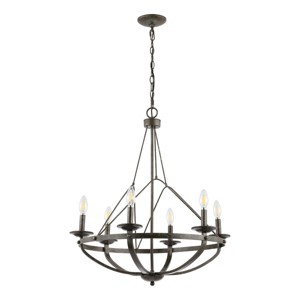 Fraser 6 Light 26" Chandelier - CHA4049 - Silver/Black - Safavieh - 1 of 4
