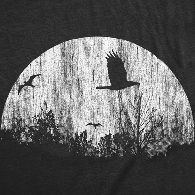 Мужские футболки Crazy Dog T-Shirts, Inc. Mens Funny T Shirts Moon Birds Creepy Graphic Tee for Men - Crazy Dog Men's T Shirt for Animal Lovers Black M — фото 2