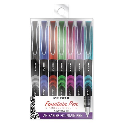 Zebra Fountain Pen Assorted Ink Fine 48307