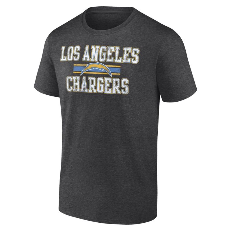 NFL Los Angeles Chargers Men&#39;s Team Striping Gray Short Sleeve Bi-Blend T-Shirt, 2 of 4