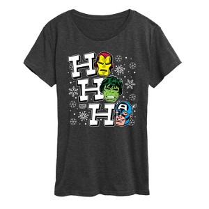 Women's - Marvel - Ho Ho Ho Avengers Short Sleeve Graphic T-Shirt - 1 of 4
