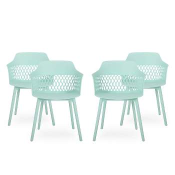 Azalea 4pk Resin Modern Dining Chair - Mint - Christopher Knight Home