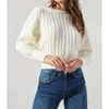 Women's Ashtyn Cable Knit Balloon Sleeve Sweater - SUGARLIPS - image 2 of 4