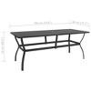 vidaXL Outdoor Dining Table Patio Table Porch Deck Garden Furniture Steel - 4 of 4