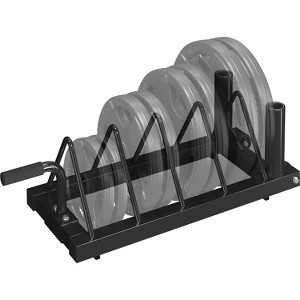 Yaheetech Horizontal Bumper Plate Rack Strength Fitness Rack Plate Holder Standard Plate Black - 1 of 4