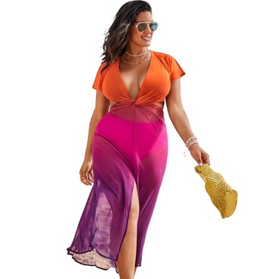 pink orange ombre