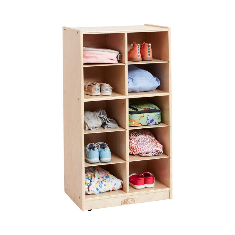 ECR4Kids 10 Cubby School Storage Cabinet - Rolling Cabinet with Tray Slots, 6 of 11