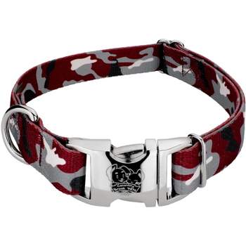 Country Brook Petz Premium Crimson and White Camo Dog Collar