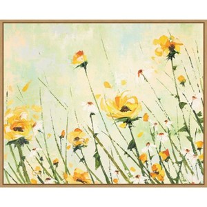 Amanti Art Chrysanthemum and Daisy Field by Emma Coghlan Canvas Wall Art Print Framed 28-in. x 23-in. - 1 of 4