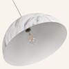 PAKOKULA 1-Light White Dome Pendant with Marble-Striped Metal Shade - 3 of 4