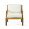 PAGED Outdoor Dining Chairs Contemporary Wood Patio Chairs with Arms, Upholstered Seat for Patio, Yard, Balcony - 2 of 4