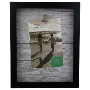 Northlight Rectangular Picture Frame with Clip - for a 4" x 6" Photo - 10" - Black - 1 of 4
