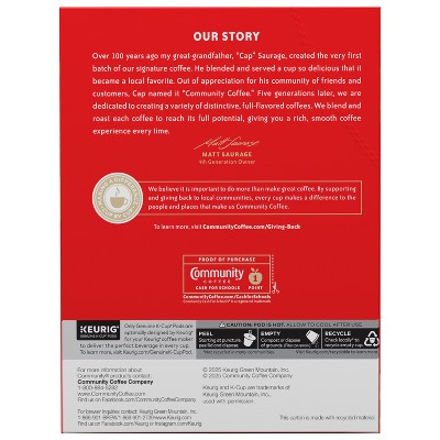 Community Coffee Dark Roast Coffee Single Serve Pods - 22ct