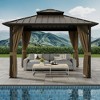 YARDSIGHT Hardtop Patio Gazebo-Outdoor Aluminum Iron Double Roof Canopy Shelter for Garden, Backyard, Deck - 2 of 4