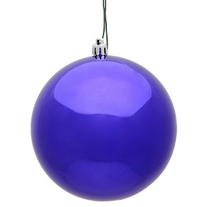 Vickerman 2.4"/24ct Shiny Ball Ornament UV Coated Purple: Holiday Tree Decor, Shatterproof, Indoor/Outdoor Use - 1 of 3