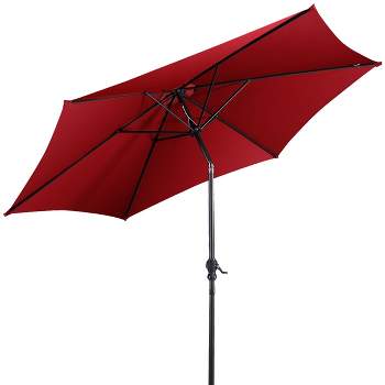 Tangkula Patio 9' Outdoor Steel Market Backyard Garden Patio Table Umbrella