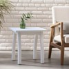 DSVIMOY Accent Side Table, Rectangular End Table for Patio, Garden, Lawn, and Living Room, White, 19"*15"*19.25" - 2 of 4