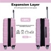 BEAFUP Set of 3 Luggage Sets PC Lightweight & Durable Expandable Suitcase with Two Hooks, Double Spinner Wheels, TSA Lock, (21/25/29) - 4 of 4